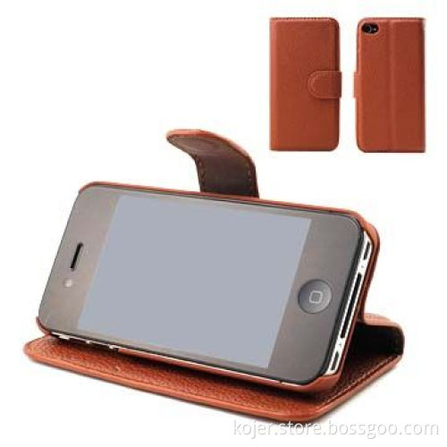Book Style Leather Flip Mobile Phone Case for iPhone, Magnetic Flap on Top